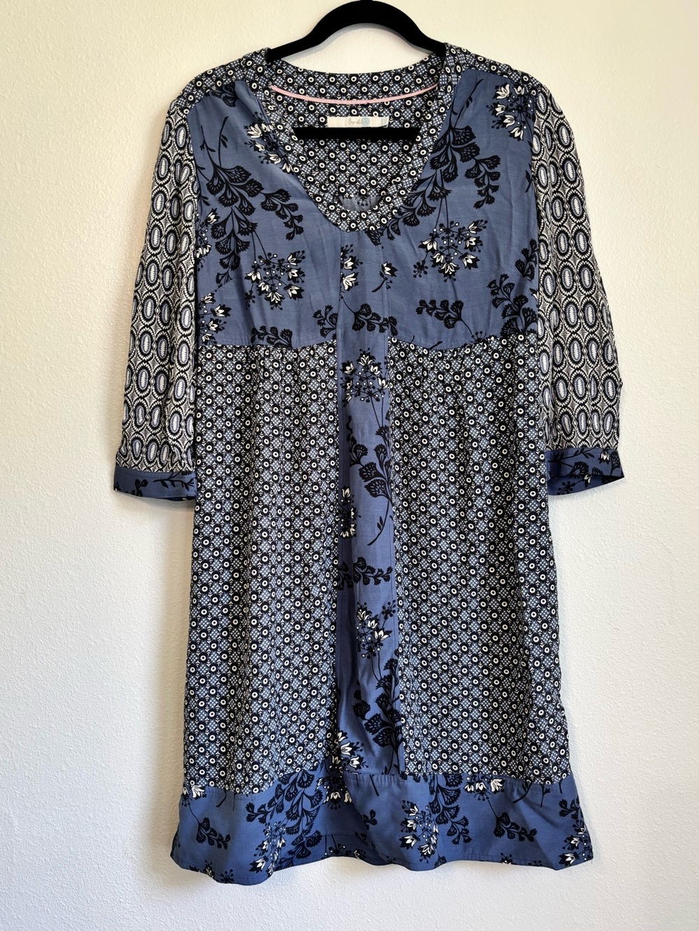 Boden Women’s Blue Mixed Print Floral Tunic Dress Size 6